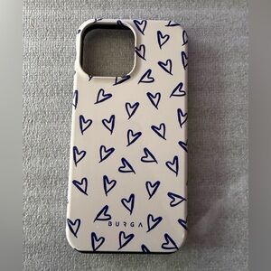 Burga 12/13 ProMax White and Blue Heart Pattern Phone Case